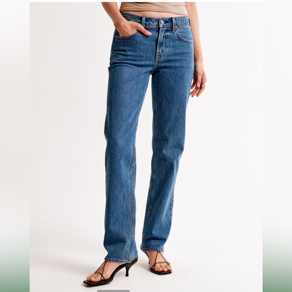 abercrombie mid rise straight jeans short length size 27